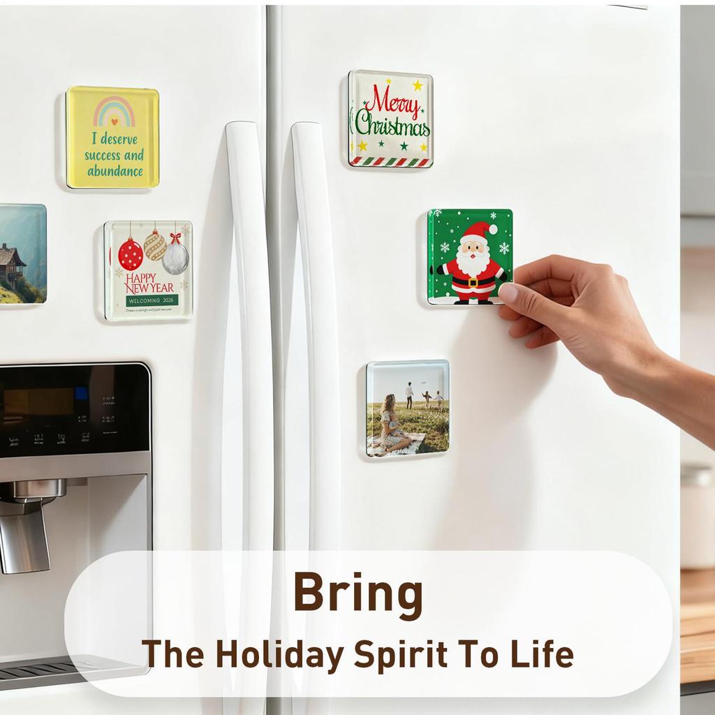 20pcs Acrylic Magnets Clear 2x2 Inch Magnetic Acrylic Square Fridge Magnet For Home Kitchen School Classroom Dorm Room Party