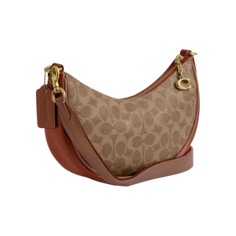 Coach Mira 24 Top Zip Crossbody Handbag Women handbags Brown Yellow CM582-B4XHG