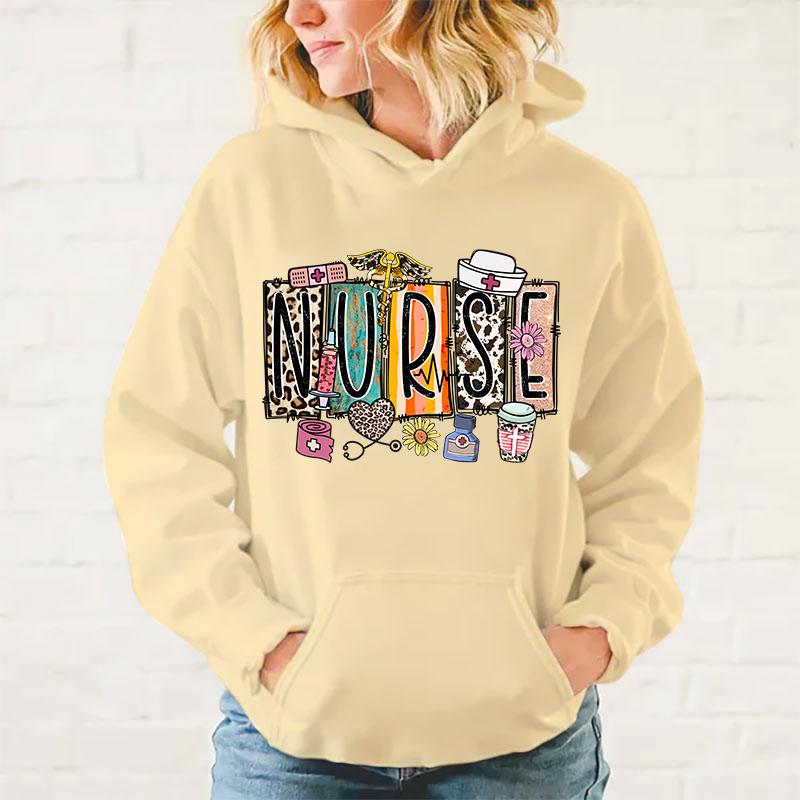 New Autumn And Winter Hoodies Nurse Printed Hoodie Street Outdoor Hooded Hip Hop Sweatshirt For Women Men