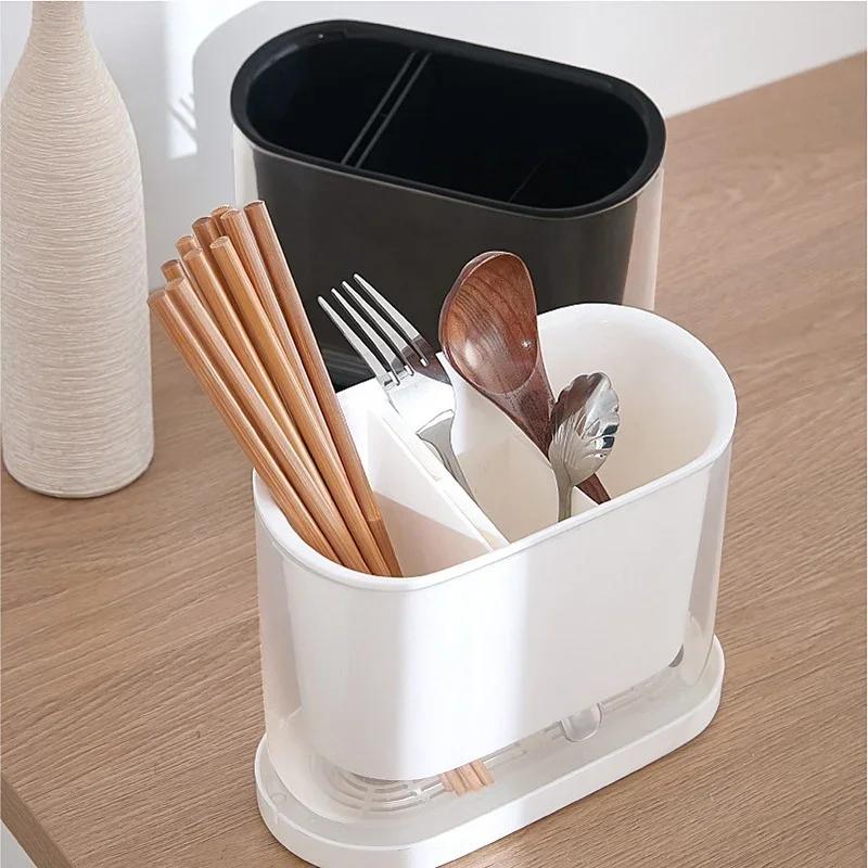 Creative Kitchen Storage Rack Knife Spoon Chopstick Fork Holder Large Capacity Draining Rack Home Minimalism Tableware Organizer