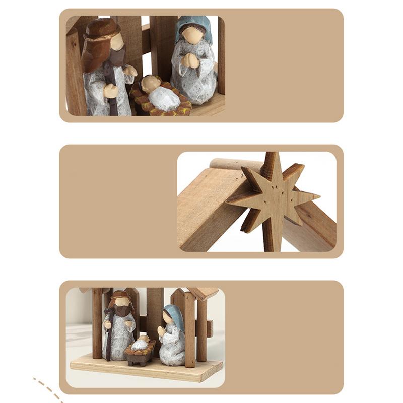 Nativity Scene Statues Jesus Birth Figurines Desk Ornament Christmas Nativity Religious Nativity Tabletop Holiday Figures