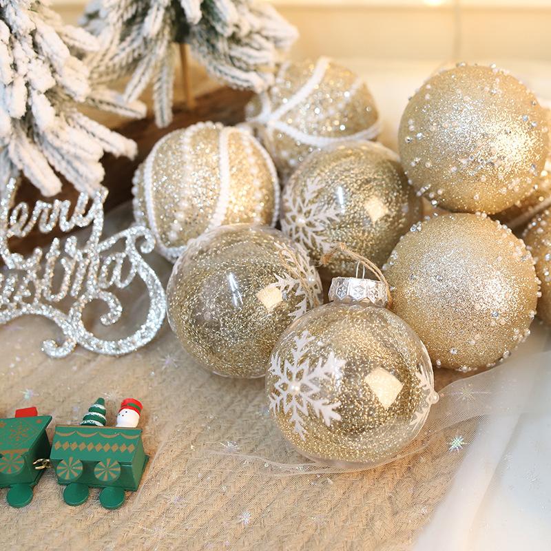 Transparent Bubble Christmas Ball Plastic Pendant Hanging Ornaments for Christmas Tree Holiday Decorations