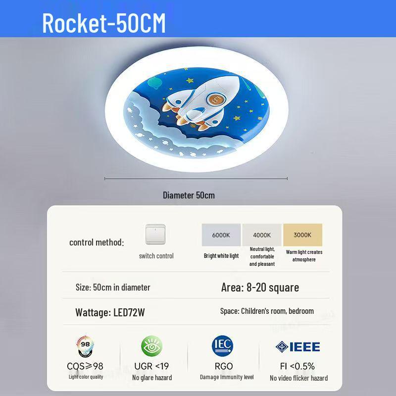 Мультяшный потолочный светильник «Астронавт» для детской комнаты - Полный спектр защиты глаз