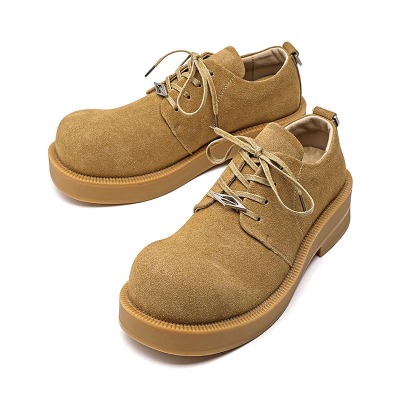 2024 new rhubarb leather shoes Japanese Mickey Derby shoes men's casual tooling trend single shoes 57321-R