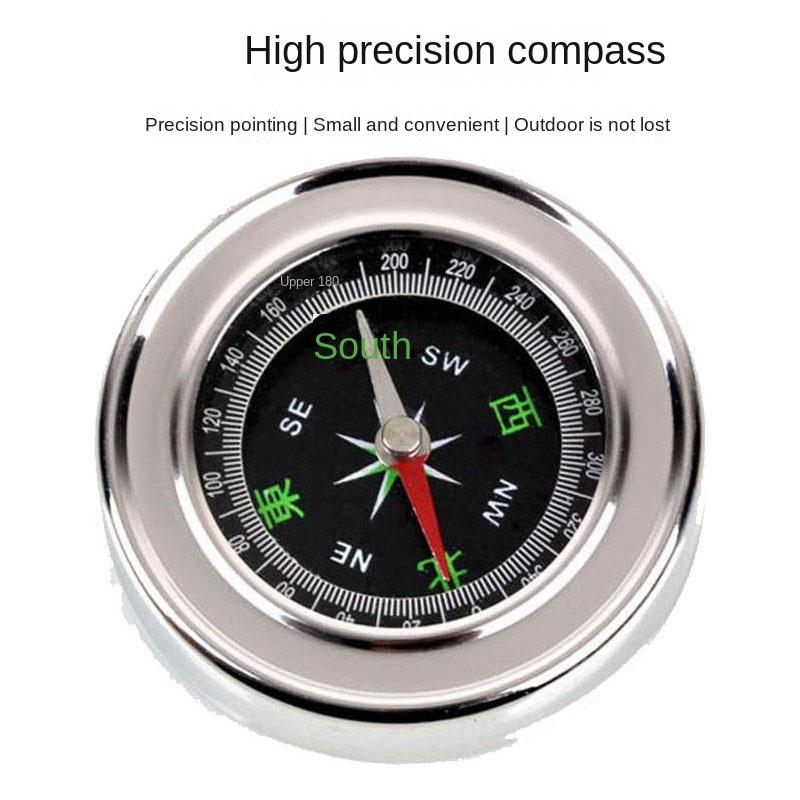 Portable Stainless Steel Compass, Outdoor Camping Hiking Travel Navigation Compass, High Precision Waterproof Pocket Compass