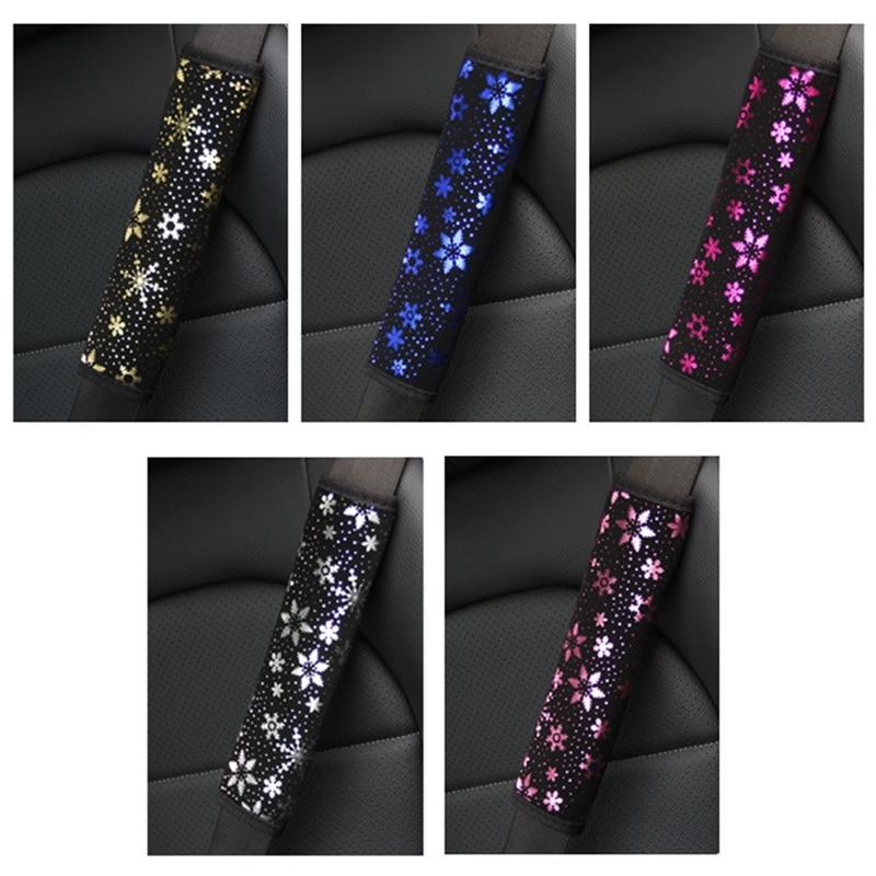 Bronzing Snowflake Car Seat Belt Pads Cover Shoulder Pads Protection Cushion Case
