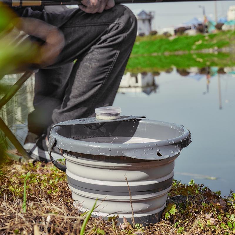 Seau Pliant Multifonctionnel 4L Seau Pliant Portable Camping Seau Pliant en Silicone Voyage Extérieur Lavage de Voiture Pêche