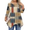 Womens Plus Size 3/4 Sleeve Shirts  Round Neck Tunic Tops Basic Loose Fit Tee Tops L-5XL