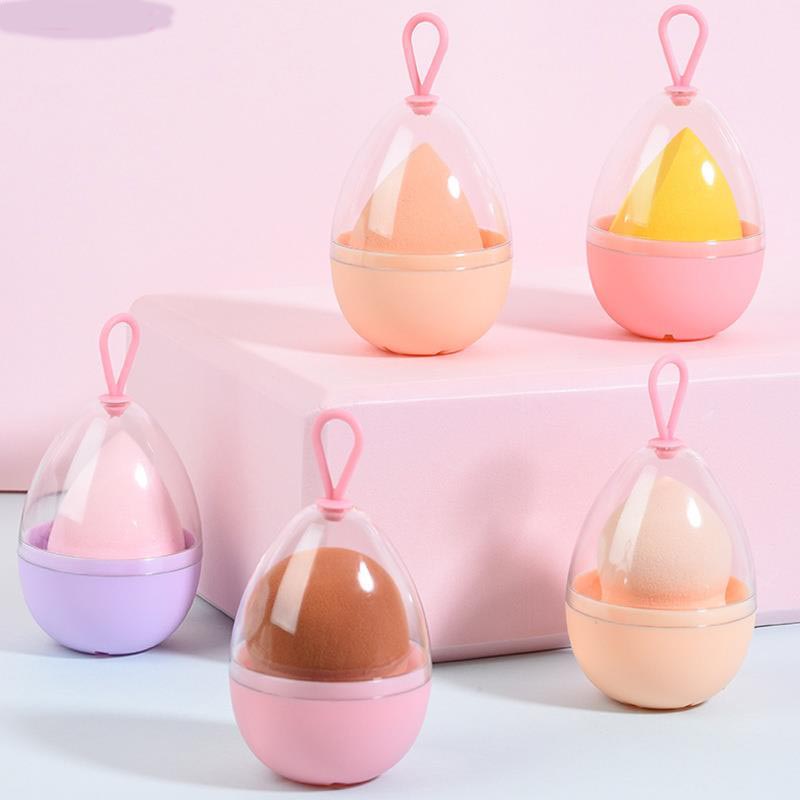 Empty Transparent Puffs Drying Box Storage Case Portable Sponge Stand Cosmetic Egg Shaped Rack Makeup Blender Puff Holder