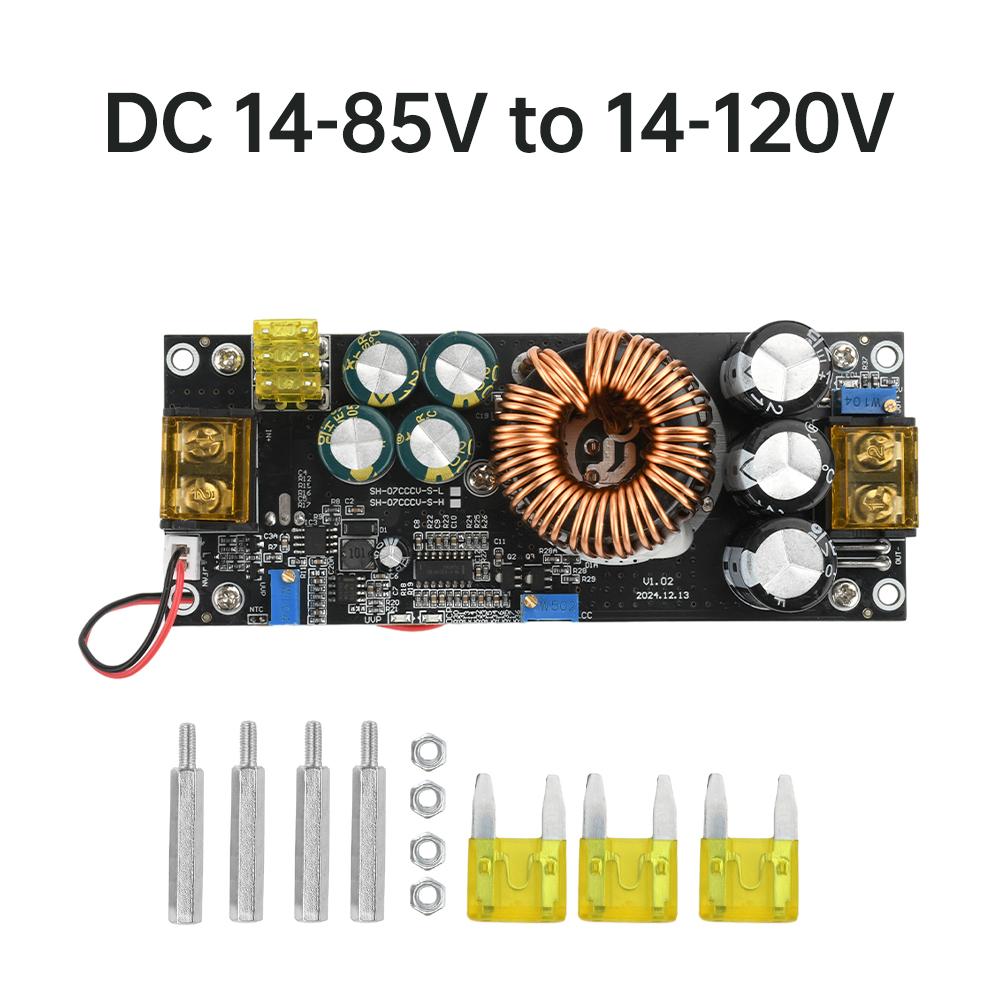 1800W 40A DC-DC Boost Converter Step Up Power Supply Module DC14-60V to 14-90V or DC14-85V to 14-120V Adjustable Voltage Charger