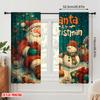 2pcs,2D plane printing Curtain Popular Santa Claus and the Snowman Versatile Polyester Fabric (without rod) Gifts Use for