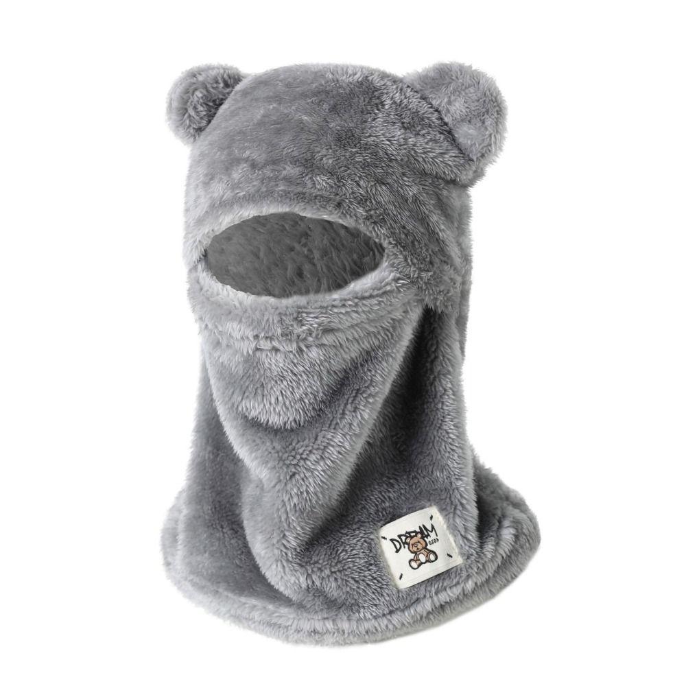 Keep Warm Bear Cap Scarf Set Windproof Winter Pullover Cap Casual Beanies Cap  Women