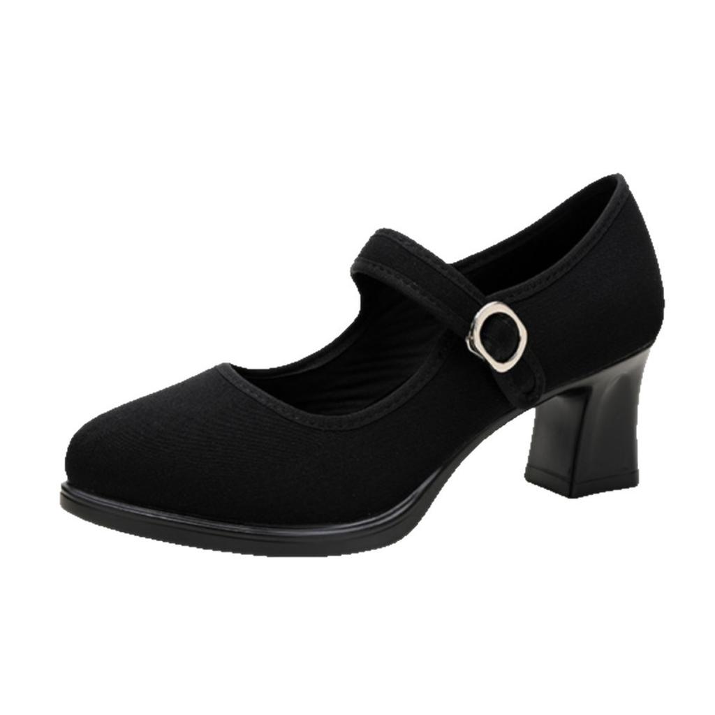 Cheongsam Catwalk Soft-soled Single Shoes New Work Shoes Square Dancing High Heels Are Not Tired Mother Old Beijing Cloth Shoes