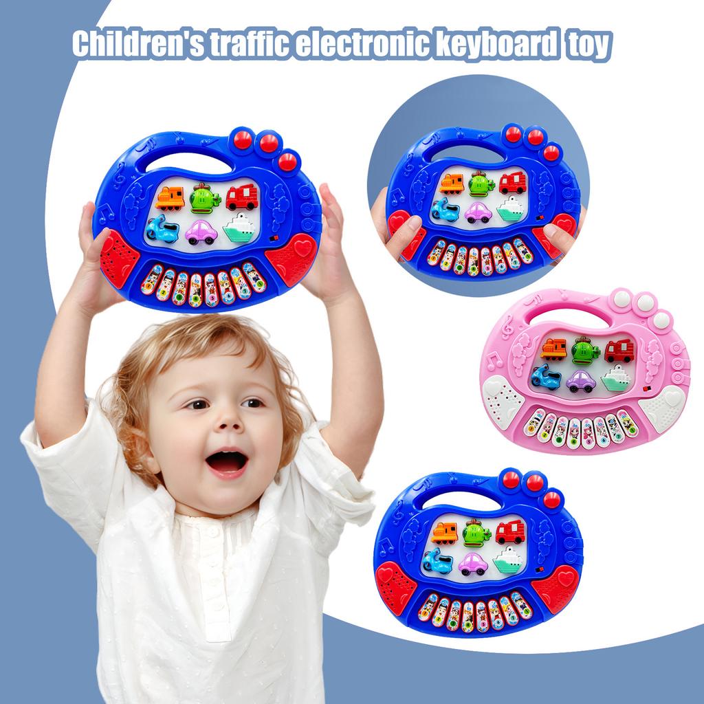 Multifunctional Children's Traffic Electronic Piano Early Education Educational Toy Music Simulation Retro Sound And Light Toy