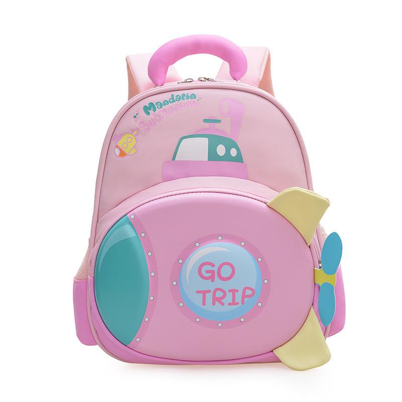 

Preschool Childrens Cartoon Hard Shell Backpack With Air Cushion Straps For School Pink