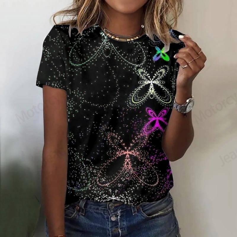 Summer Women T shirt 3d Love Heart Pattern Print T-shirt Women Fashion Crew Neck Short Sleeve Graphic Tshirt Lady Tops Tees New