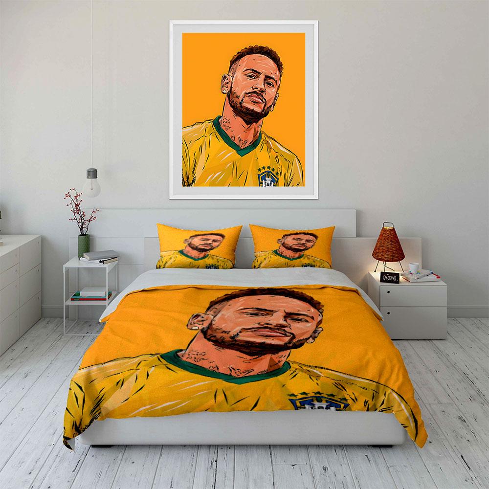 Portrait of a footballer. Bedding sets Duvet cover sets Duvet covers Pillowcases(1*Duvet Cover 2*Pillowcases without duvet insert)
