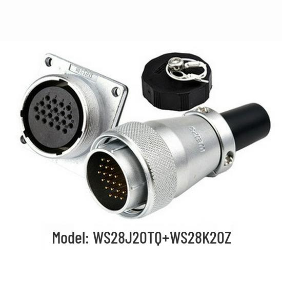 Weipu WS28 23-Pin Aviation Plug Connector, Male-Female Threaded, 479-Hole, 10P12, 16-Pin, 20/26-Pin