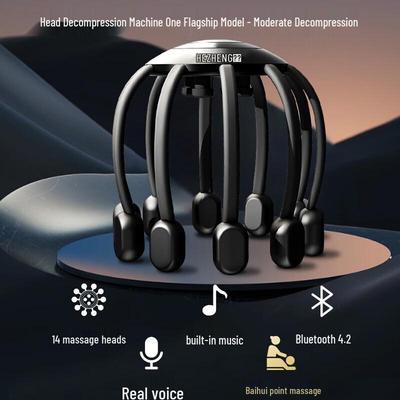 Hezheng Wireless Head Scalp Massager with Bluetooth Music CN Plug (adapter Included)