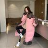 Autumn Winter Thicken Warm Parka Women Casual Contrast Color Big Pocket Loose Long Hooded Coat Jackets Outwear