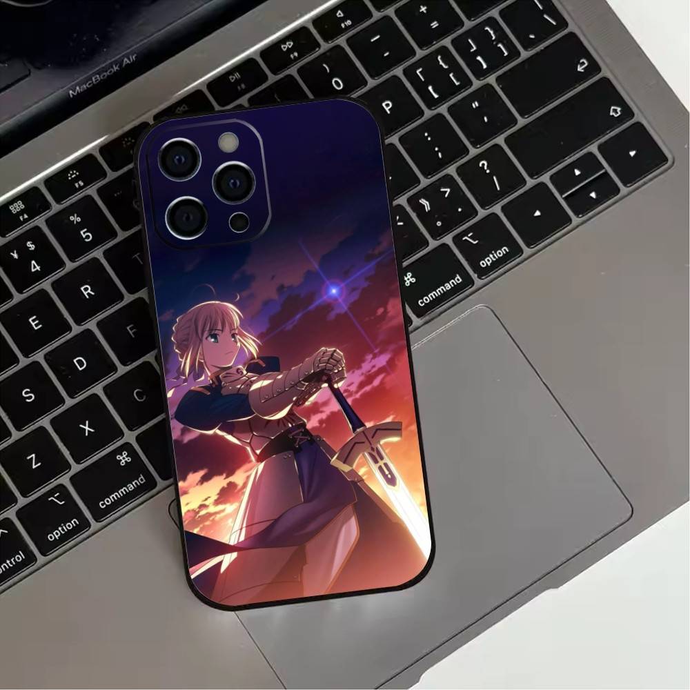 Fate Z-zero 12Stay Night Saber Phone Case  For iPhone17,16,15,14,13,12,11 Plus,Pro Max Soft Black Cover
