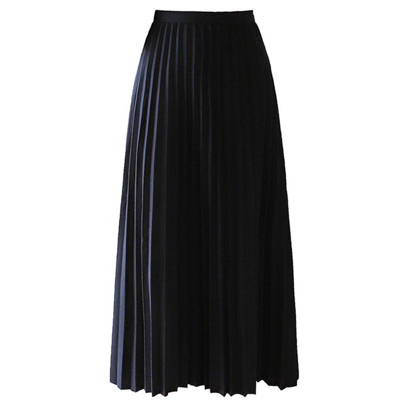 Temperamental Elegant High-Waist Woolen Pleated Skirt - Women's Mid-Length Swing Skirt