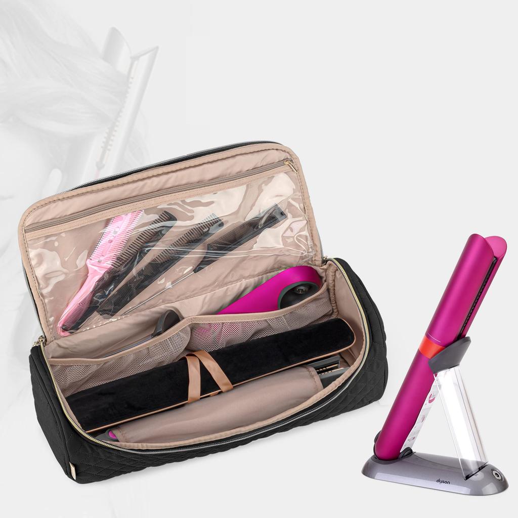 Yarwo Hair Straightener Storage Compatible with Dyson Corrale Hair Attachment Travel Black Case, Straightener, Storage, Case,