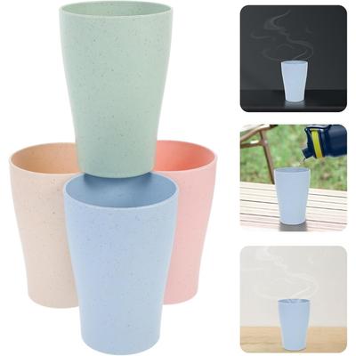 4pcs Drinking Cups Water Tumbler Outdoor Camping Cups Toothbrush Holders Unbreakable Dishwasher Safe Cups for Kitchen Restaurant Travel Parties Events
