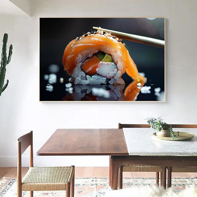 Japanese Sushi Cuisine Art Posters Minimalist Japanese Food Prints Canvas Painting Restaurant Wall Picture Kitchen Decoration