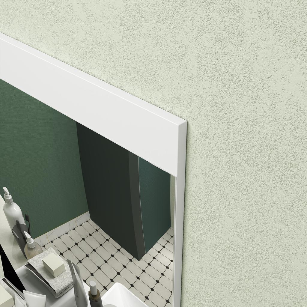 Bathroom Mirror Wall Mounted Mirror With Storage Shelf For Living Room Bedroom 50 X 12 X 60 Cm White