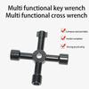 4 In 1 Multifunction Electrician Plumber Utility Cross Switch Wrench Universal Square Triangle Key for Gas Train Bleed Radiator