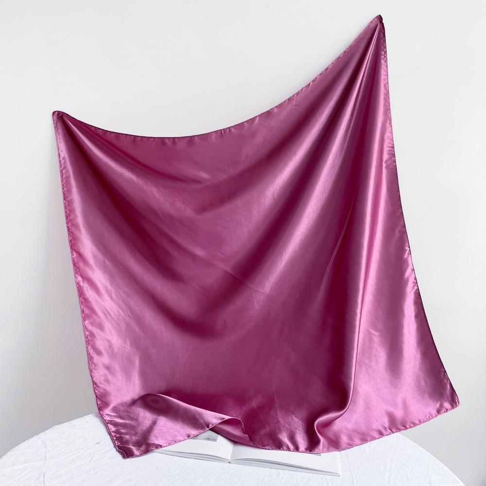 

Модный новый универсальный платок большой квадратный шарф однотонный шарф женский искусственный шелковый атласный шарф 90*90cm