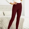 Women Winter Leggings High Waist Solid Color Thickened Plush Lining Bottom Pants Slim Butt Lifting Yoga Pants