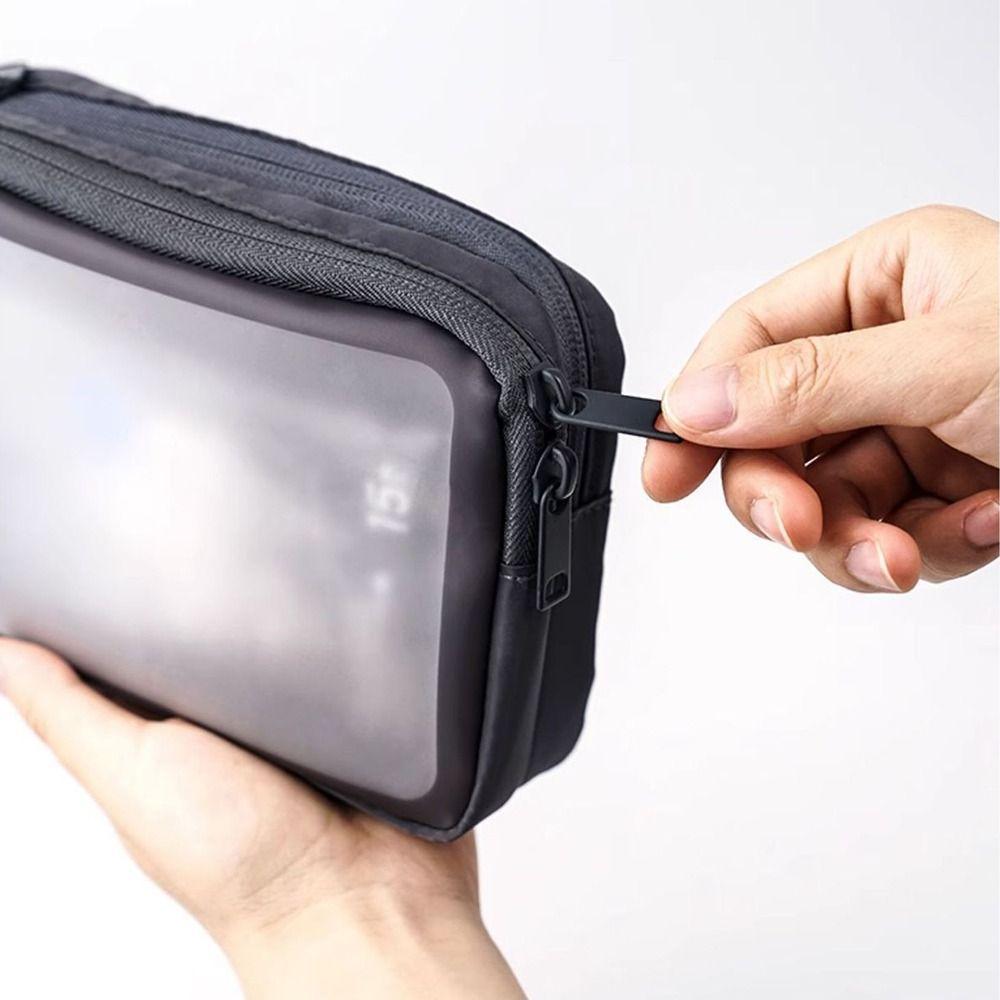 1/2/3 Compartment Travel Tech Pouch Waterproof Portable Charger Cable Organizer Zipper Closure Protective Transparent Makeup Bag