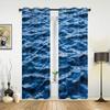 Blue Sea Water Wave Landscape Windows Curtains for Bedroom Modern Printing Blinds Curtain For Living Room Home Decor