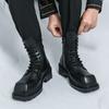 Europäische und amerikanische Martin-Stiefel große Größe Herren Herbst High-Top Casual Britische Lokomotivschuhe Retro trendige Marke erhöhend großer Kopf le