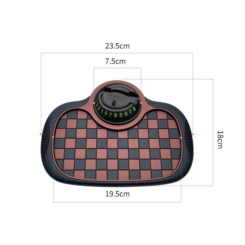 Anti Slip Mat for Car Dashboard with Temporary Parking Number, Universal Rotatable Vehicle Mounted Anti Slip Mat Phone Holder