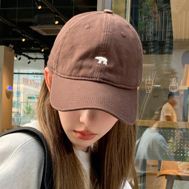 Spring and Autumn Hat Women's Cotton Embroidered Baseball Cap Casual Versatile Summer Sunscreen Face Peaked Cap