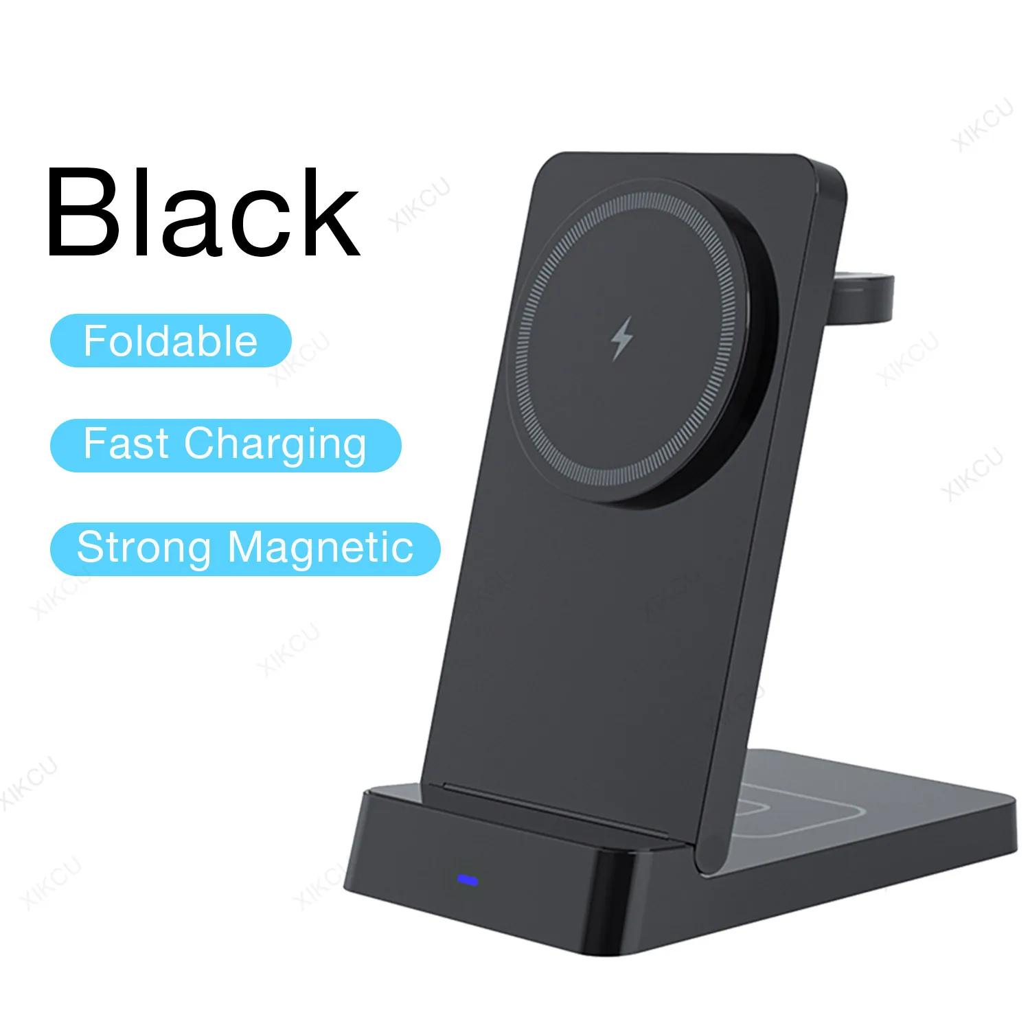 

3 in 1 Magnetic Wireless Charger Phone Stand For Magsafe iPhone 17~12 Pro Max iWatch 11~2 SE Airpods Pro Fast Charging Station