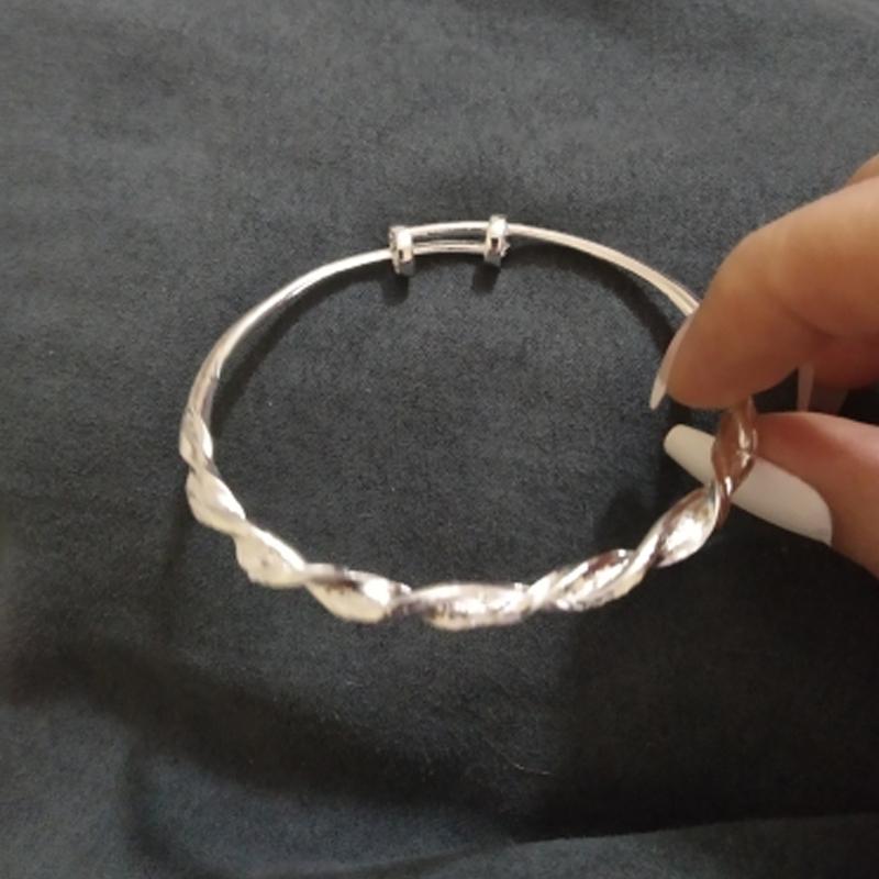 Fashion Twisted Weaving Charms Bracelets Bangles for Women Vintage Jewelry Silver Adjustable Bangle pulseras para mujer