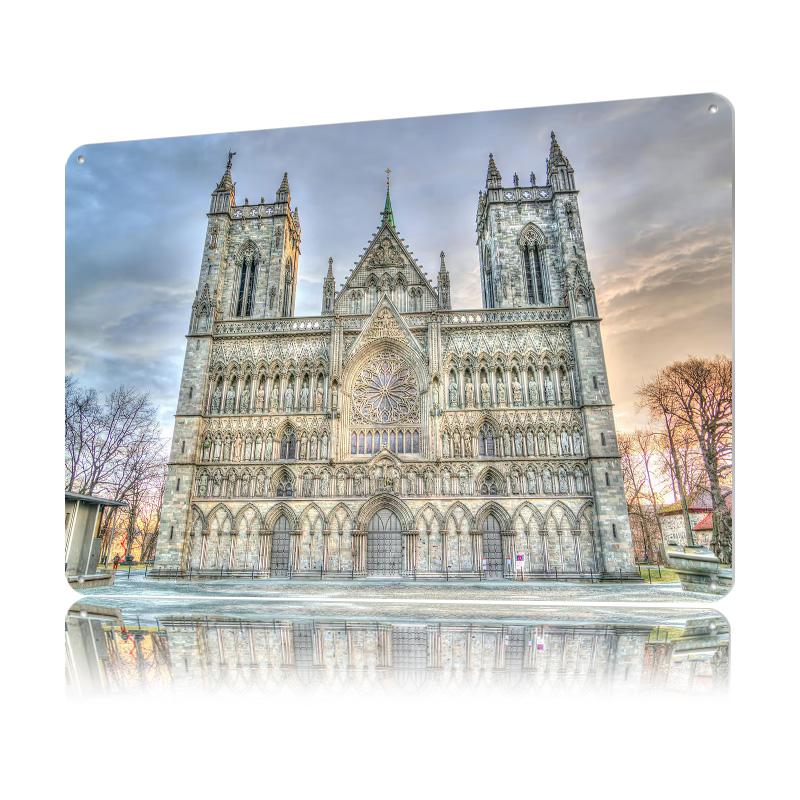 Trondheim Norway Travel Printed Poster Customized Retro Wall Art Vintage Metal Tin Signs for Home Bedroom Decoration Gaming Room