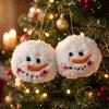 Christmas Snowball Snowman Plush Ornament - Festive Tree Decoration
