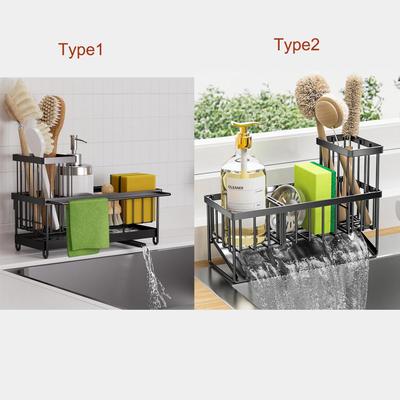 Organizador de fregadero de cocina con soporte para esponja, organizador de fregadero con soporte alto para cepillos, organizador de utensilios de cocina y esponja para platos.