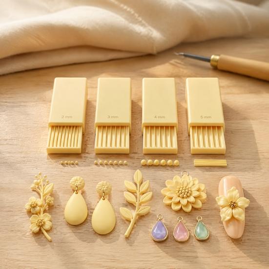 3D Printed Clay Tool 4Pcs/Set Gel Ball Makers, Polymer Rollers, 2mm 3mm 4mm 5mm Crafting Equipment Sphere Shaper Nail Art Bead Rollers for Flowers,