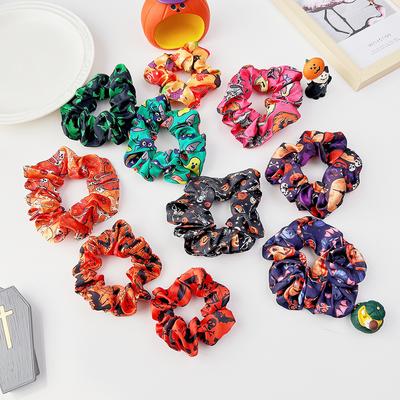 Halloween Large Intestine Hair Band Women'S Hair Tie Head Circle Ball Head Fabric Hair Rope Holiday Hair Accessories Women