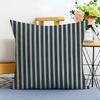 Casual Bright two color vertical stripes Cushion Cover Washable Linen Pillowcase Soft  for Sofa Bed Cozy Home Room Decor