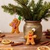 6 Pcs Gingerbread Man Ornaments Fabric Gingerbread Figurine Christmas Tree Decorations for Holiday Home Party Decor