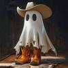 Halloween Resin Cute Ghost Statue Ghost Cowboy with Boots Ghost Ornaments Garden Statue for Tabletop Halloween Decor Ghost Decor