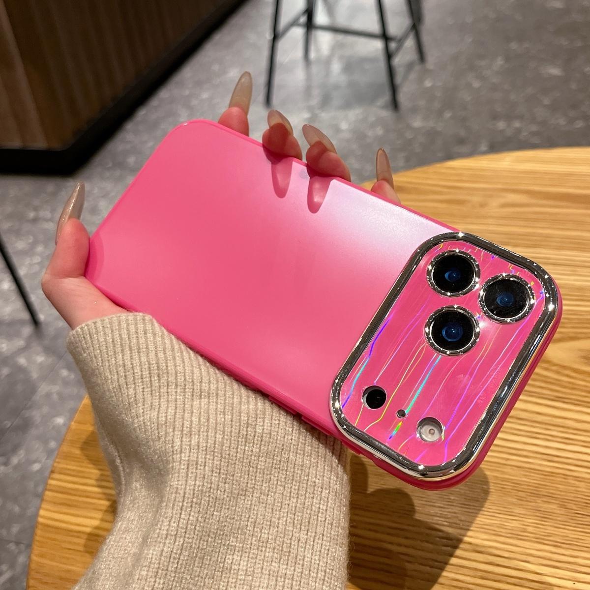 

Laser Aurora Large Window Dual Color Frosted Phone Case For iPhone 17 Air 16 15 14 Plus 13 12 11 Pro Max Shockproof Armor Cover iPhone 11