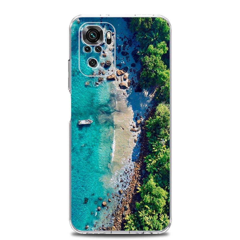 Sea blue Sky beach Clear Phone Case For Xiaomi Redmi Note 12 5G 9S 9 8 10 11 Pro+ 9T 8T 10C 9C 9A 7 Pro Soft Silicone Back Cover